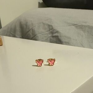 Never Worn Before Pink Butterfly Stud Earrings